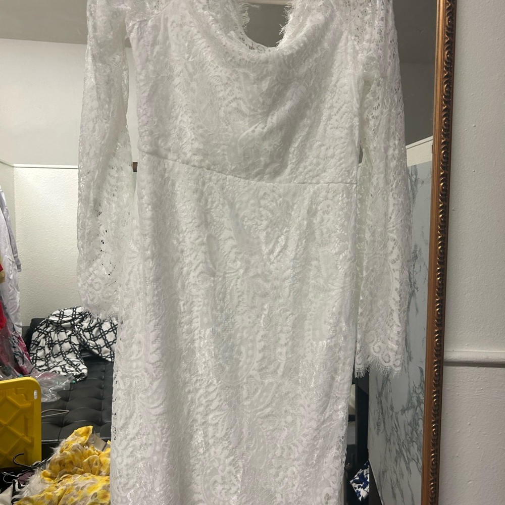 Elegant White Lace Dress